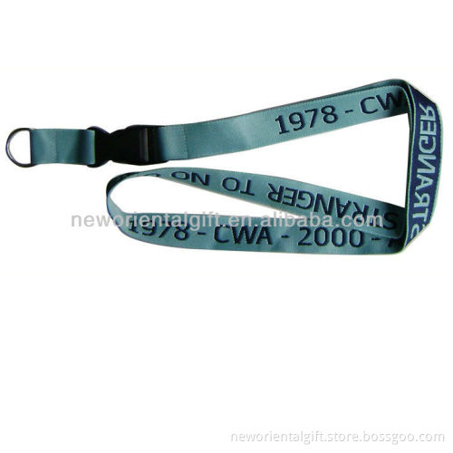 custom logo prited Woven Lanyard